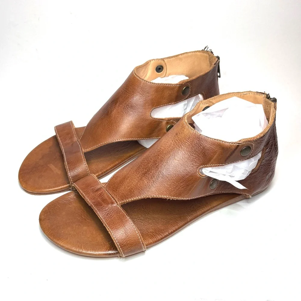 Bed | Stu Soto Tan Leather Sandals | 11 - Picture 4 of 13